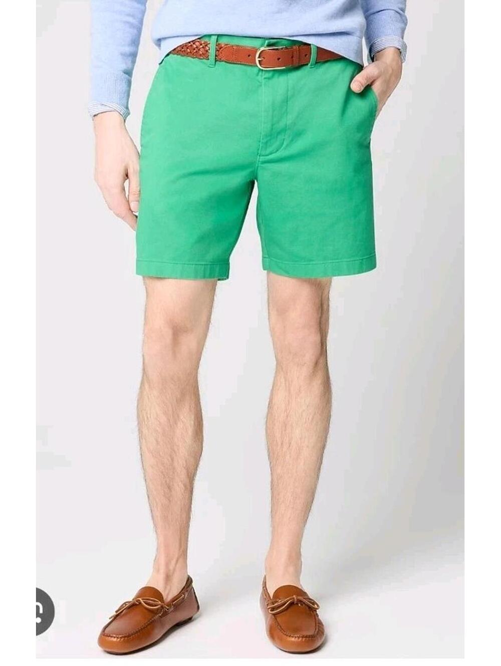 NWT  Faded Glory Classic Fit Stretch  Chino Shorts Green Mens 46